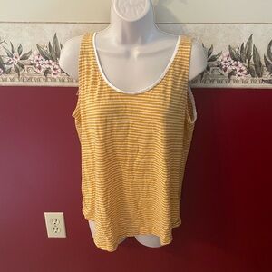 Old Navy Yellow and White Striped Tank Top